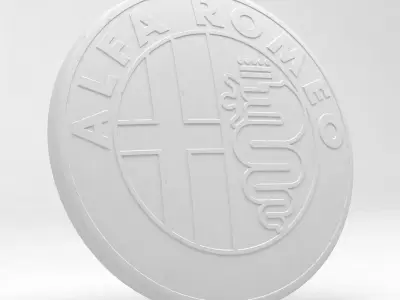 Alfa Romeo Badge 1982 and after Low-poly 3D model