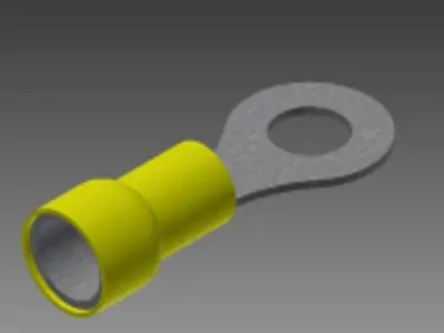 seventeen sixty-fourth inches yellow ring terminal Free 3D model