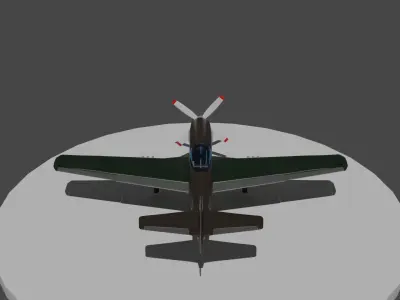 P51 Mustang Low-poly 3D model
