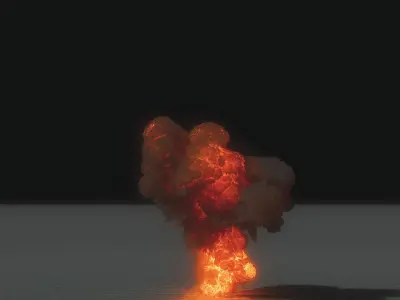 Big Oil Fire Animation 3D model