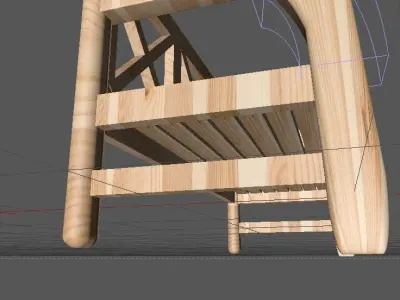 Wooden bench modern for outside Free 3D model