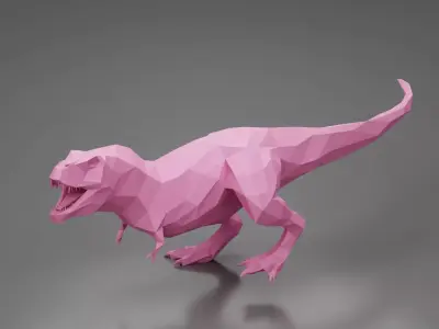 T-Rex 7 lowpoly 3D Print Low-poly 3D model