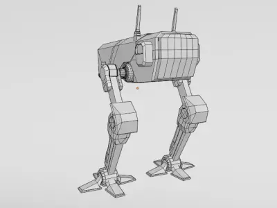 Futuristic Robot Scout Low-poly 3D model