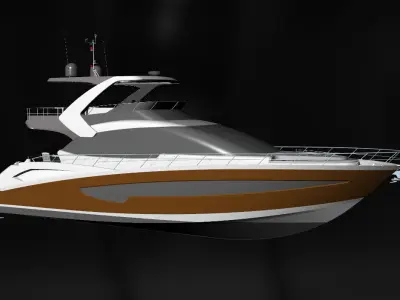 Yacht 3Dmodel motor boat 3D model