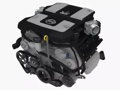 Nissan 370z VQ37VHR engine Low-poly 3D model