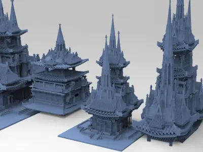 General Warlord Temples Tower 5 designs 3D model