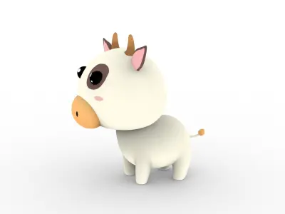 Cartoon Cow v001 character 3D model