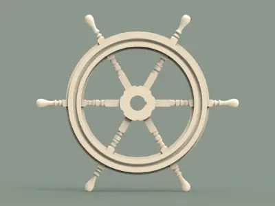 Wooden rudder 3D model