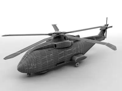  Agusta Westland EH-101 Helicopter Low-poly 3D model