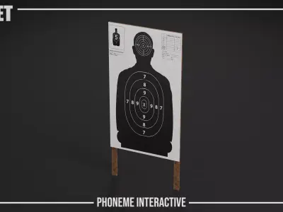 Shooting Target - Game Ready Low Poly Prop with 4K PBR Free low-poly 3D model