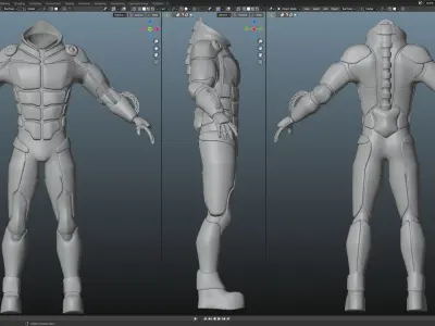  Sci Fi Body Armor Low-poly 3D model