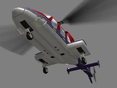 Bell 222 V5 Helicoopter Low-poly 3D model