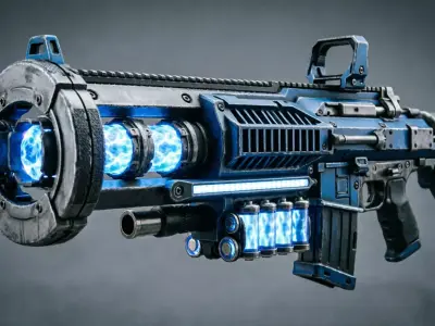 Sci-Fi Plasma Rifle - Energy Weapon Game Asset Low-poly 3D model
