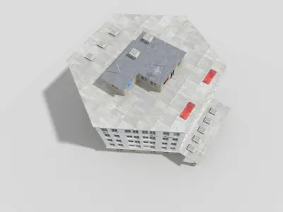 Commercial Building Low-poly 3D model