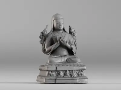 001643 Ancient Tibetan Buddha Statue 3D Scan 3dp 3D print model