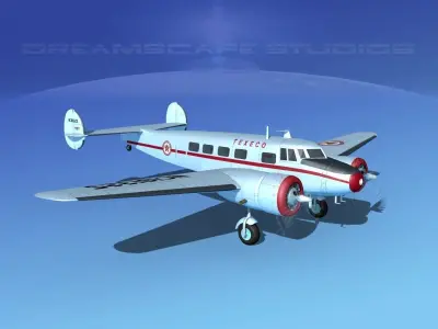 Lockheed L10 Electra Texeco Oil 3D model