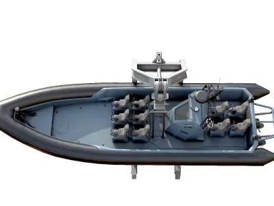 MILITARY INFLATABLE BOAT  Low-poly 3D model