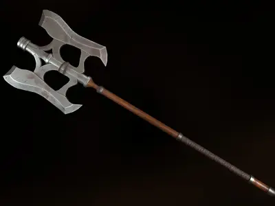 Heavy Battle Axe Stylized - PBR Low Poly Model Free low-poly 3D model