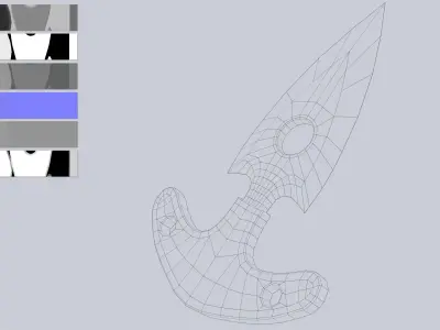 Punch dagger Low-poly 3D model 3