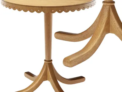 Zara Children Tabel and Chair Wood Turned 3D model