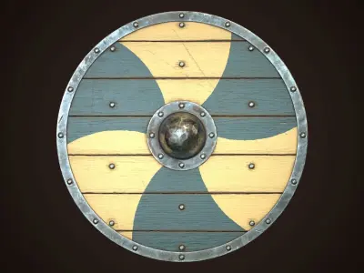 Viking Shield Basic Skins Low-poly 3D model