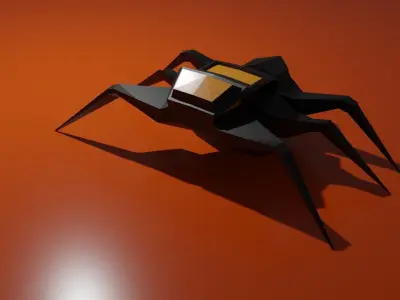 Spider Low poly model robot 3D model