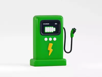 Cartoon Electric Vehicle Charging Station Low-poly 3D model