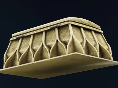 Closed Treasure Box Low-poly 3D model
