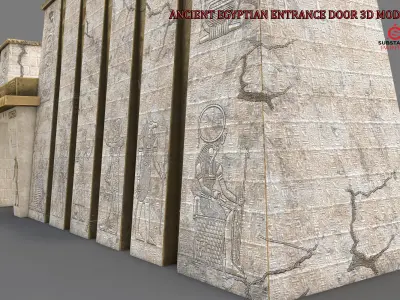  ANCIENT EGYPTIAN ENTRANCE DOOR 3D MODEL Low-poly 3D model