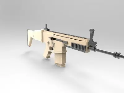 SCAR H Assault Rifle Free 3D model