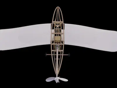 Aircraft biplane 3D model