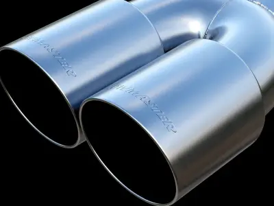 Flowmaster Exhaust Tip 3 In Dual Out Angle Cut 3D model