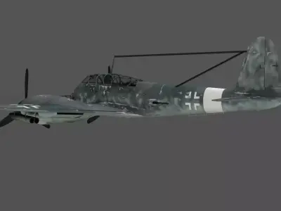  Messerschmitt Me 410 B-6 R3  Anti-Shipping Radar Night Fighter Low-poly 3D model