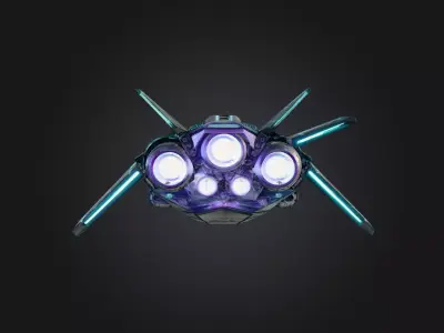 Neon Spaceship 3D model