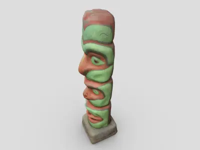 Totem Pole Low-poly 3D model