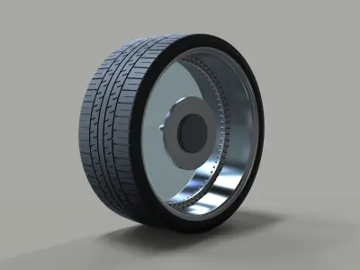 Clear car wheel 3D model