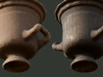 Ancient Antique Vase clay ceramic container Low-poly 3D model