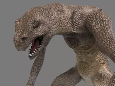 Lizard Man Low-poly 3D model