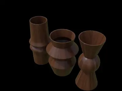 Decorative wooden vase Free low-poly 3D model