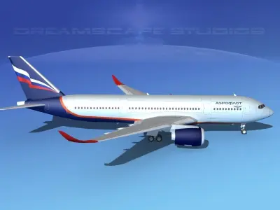 Airbus A350-800 Aeroflot 3D model