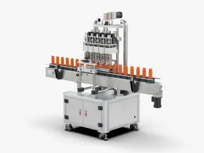 Automatic Plastic Bottle Pressing and Capping Machine 3D model