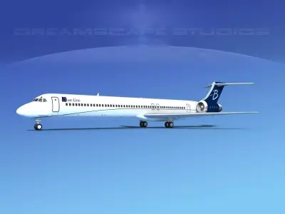 McDonnell Douglas MD83 Blue Line 3D model