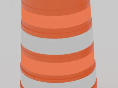 Construction work cones Free low-poly 3D model