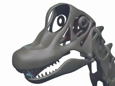 Brachiosaurus Skeleton 3D model Low-poly 3D model