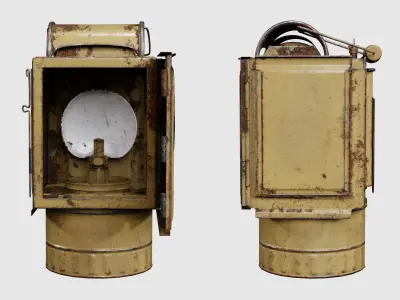 German WWII Carbide Railroad Lantern Low-poly 3D model