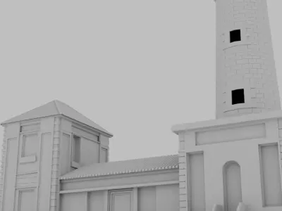 James Town Lighthouse High-Resolution 3D Model Ghana Landmark Low-poly 3D model