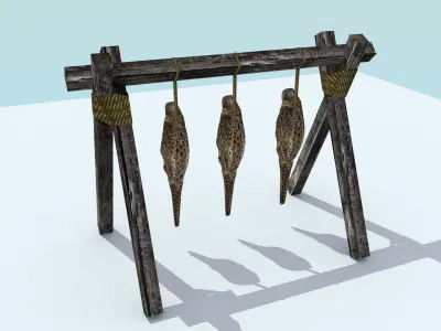 Hanging Birds Low-poly 3D model