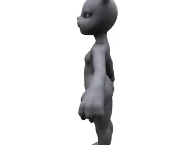 Demi-cat female character Free 3D model