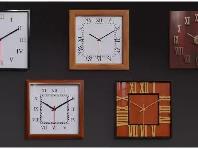 Wall Clock Asset Pack Volume 02 Animated Free 3D model