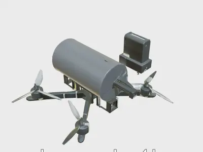 Quadcopter Drone with Camera and Accessories Low-poly 3D model